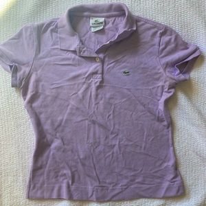 LAVENDER LACOSTE CROPPED POLO